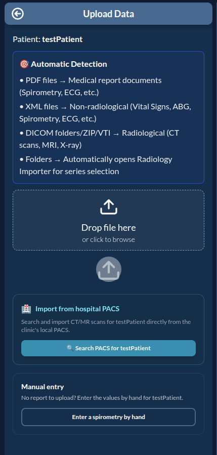 Upload Data panel