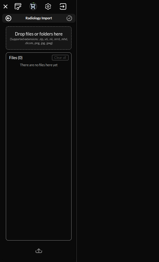 Radiology Import panel