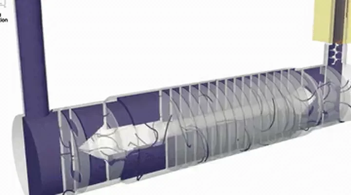 Device CFD · streamlines in a ventilator circuit