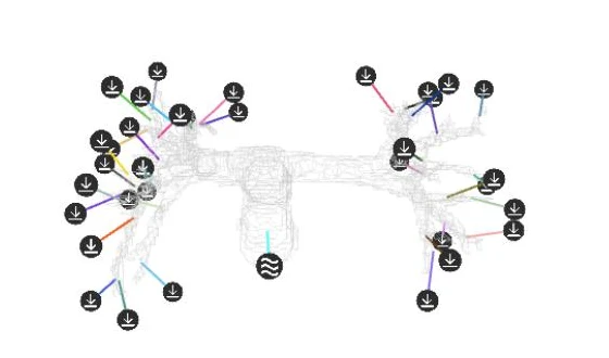 Set-up in LeaRes · materials, 35 inlets and outlets